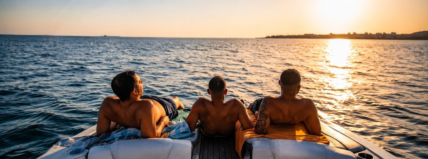 Vista sobre o mar a partir do barco